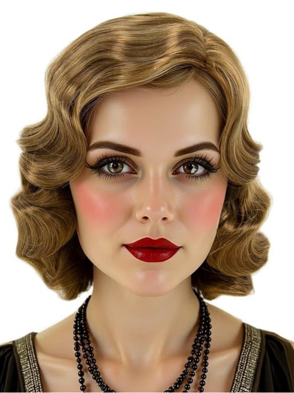 Retro Vintage GOLDEN BLONDE  Finger Wave Wigs  1920’s Party Wig Cosplay Wig